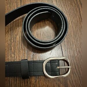 Croc Embossed Leather Belt